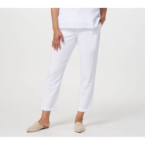 StyleList by Micaela Women's Plus Sz Pants 30 Reg Lyocell Blend White A397731